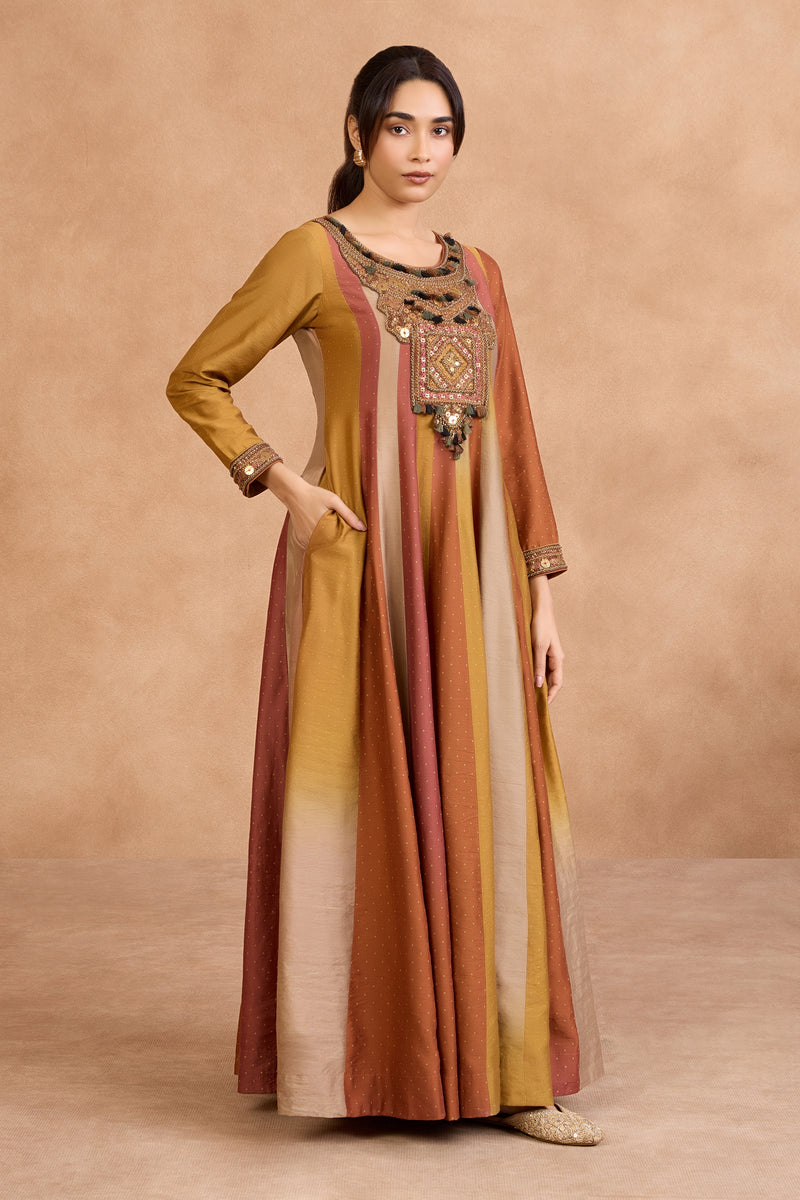 The 'Suryast' Silk Anarkali-Gown