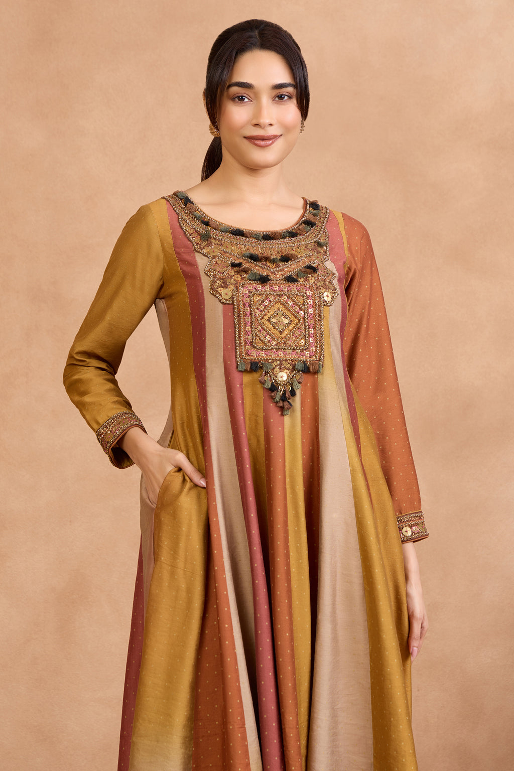 The 'Suryast' Silk Anarkali-Gown