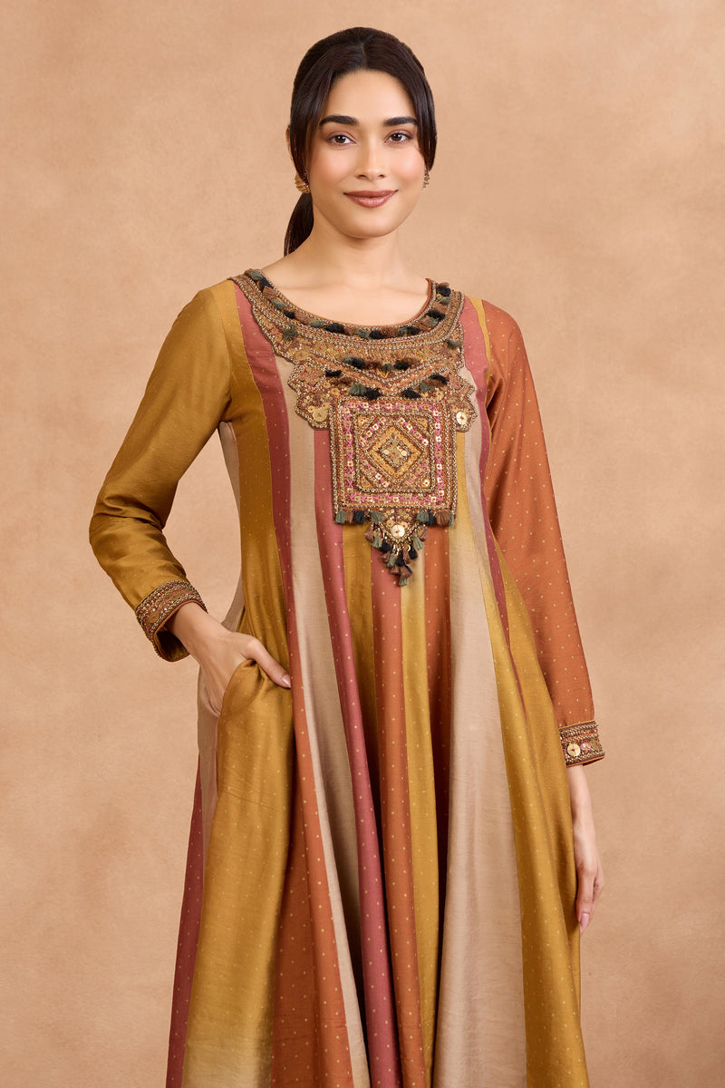 The 'Suryast' Silk Anarkali-Gown