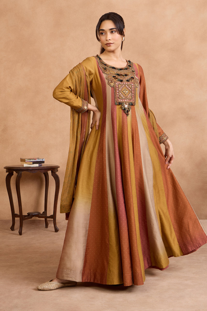 The 'Suryast' Silk Anarkali-Gown