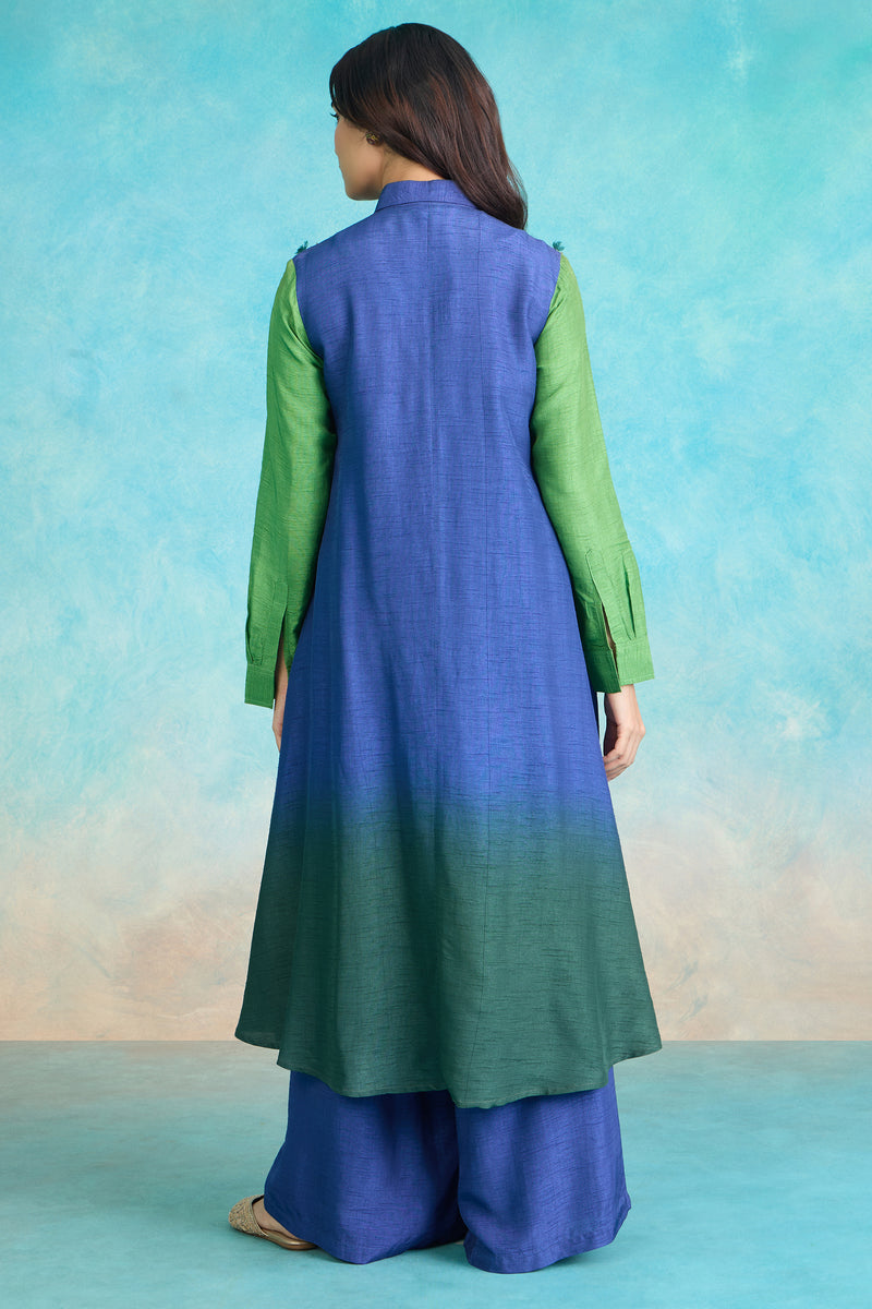 The 'Neel-Vasanti' Jacket-Shirt-Palazzo Set