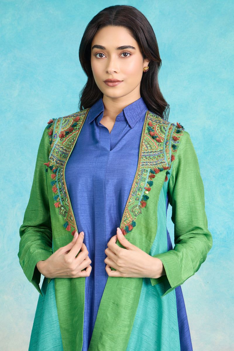 The 'Neel-Vasanti' Jacket-Shirt-Palazzo Set
