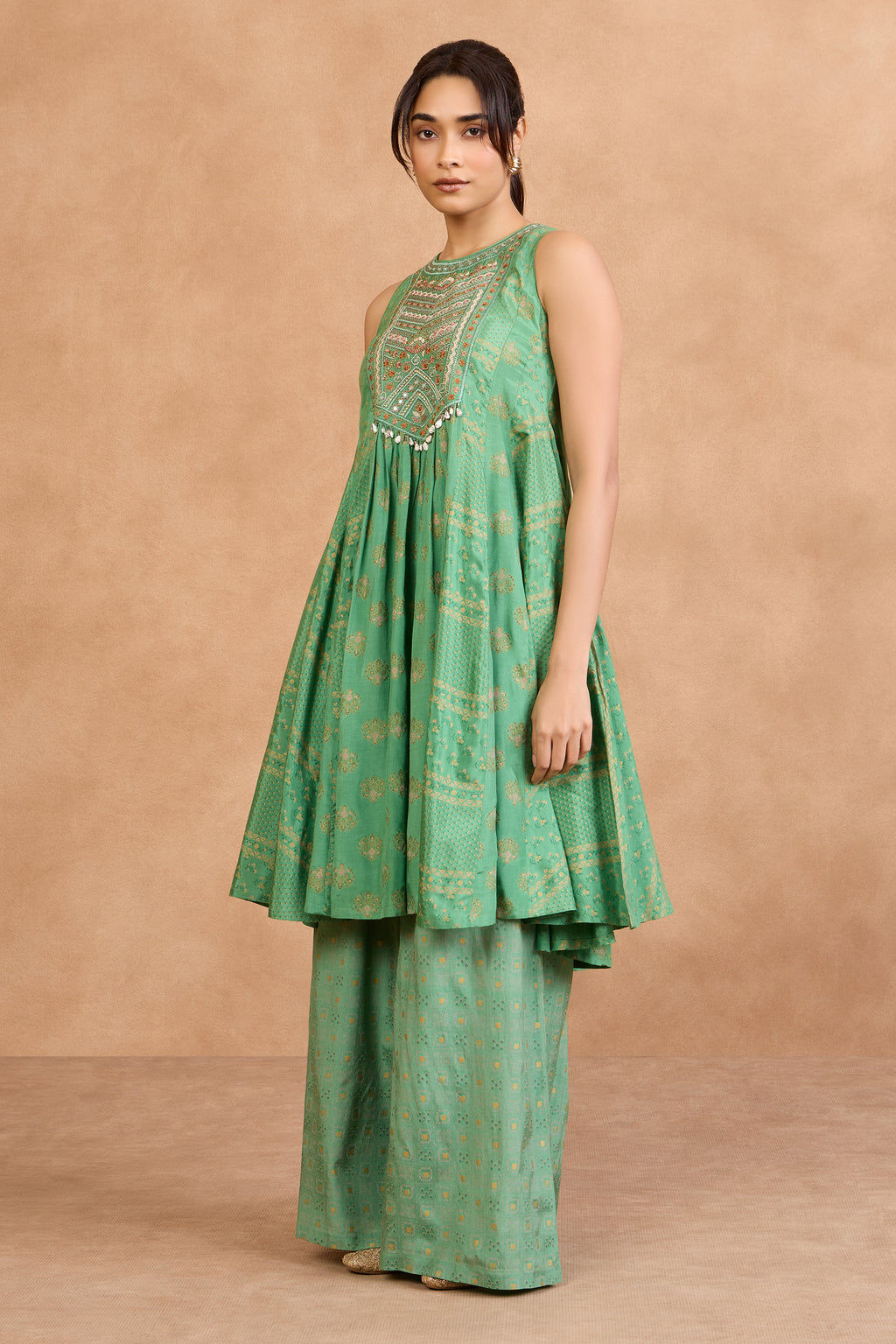 The 'Panna' Jade Kurta-Palazzo Set