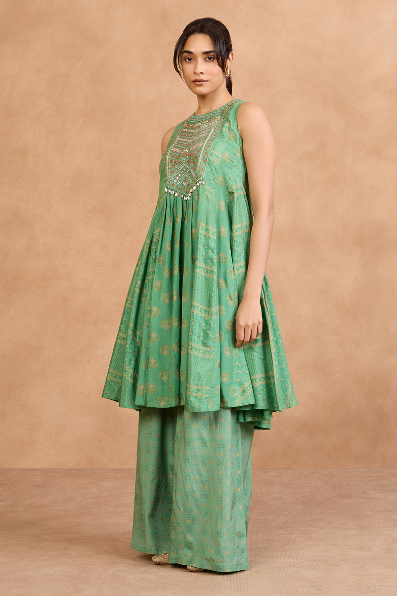 The 'Panna' Jade Kurta-Palazzo Set