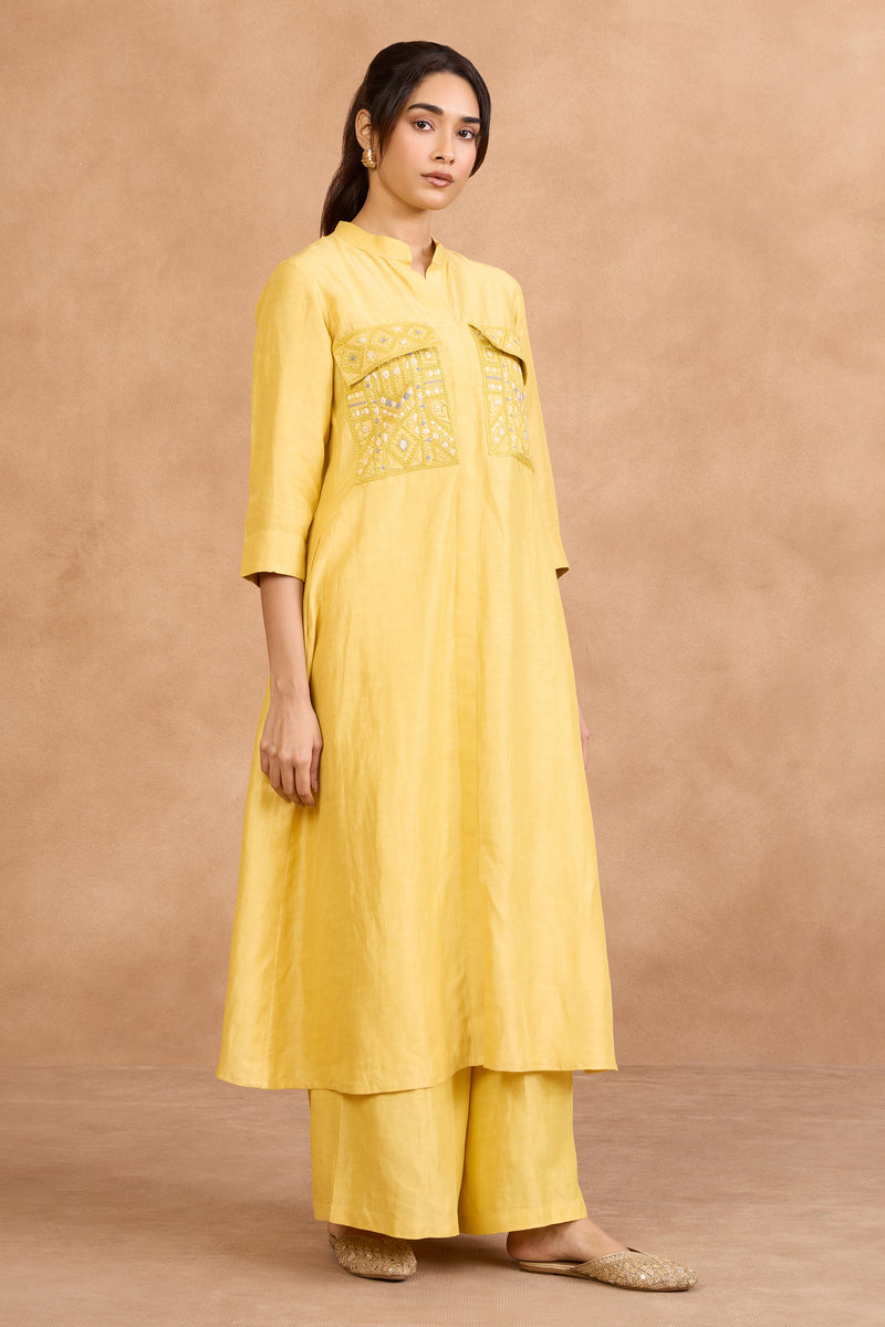 The 'Nimbu' Pocket Kurta-Palazzo Set