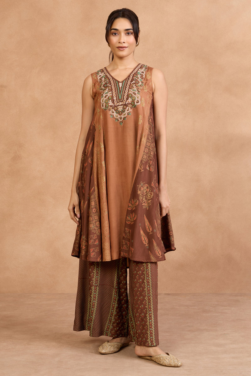 The 'Kamal' Terracotta Kurta-Palazzo Set