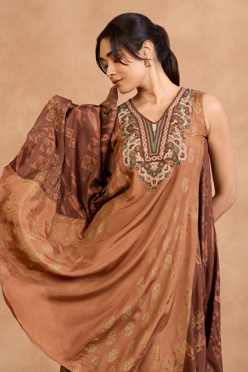 The 'Kamal' Terracotta Kurta-Palazzo Set