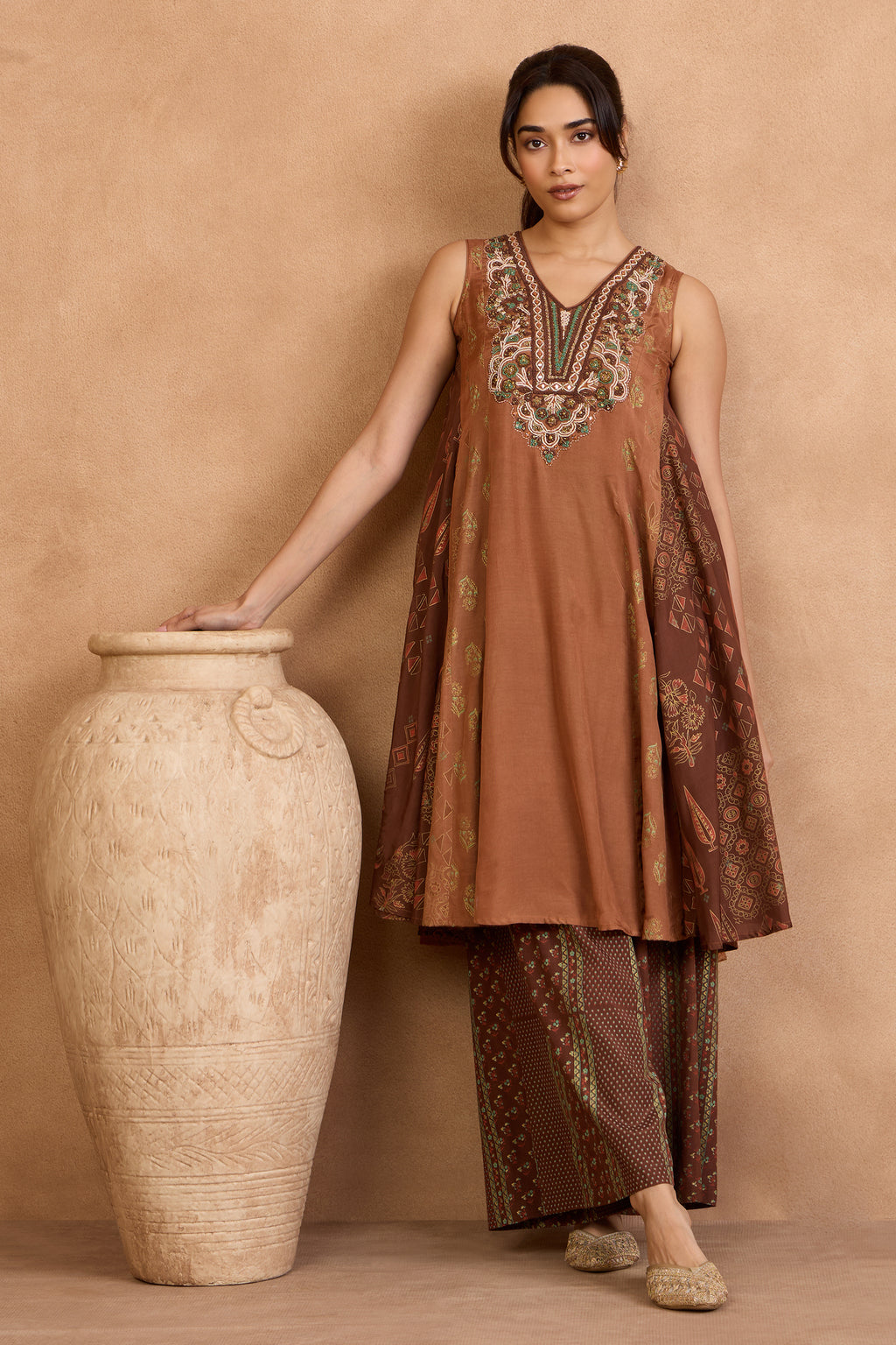 The 'Kamal' Terracotta Kurta-Palazzo Set