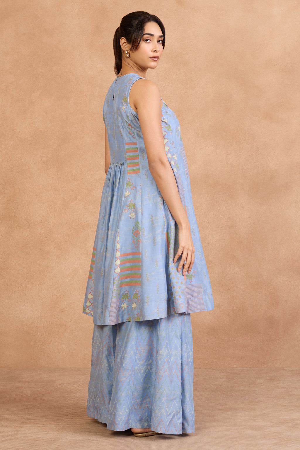 The 'Breeze' Powder Blue Kurta-Palazzo Set