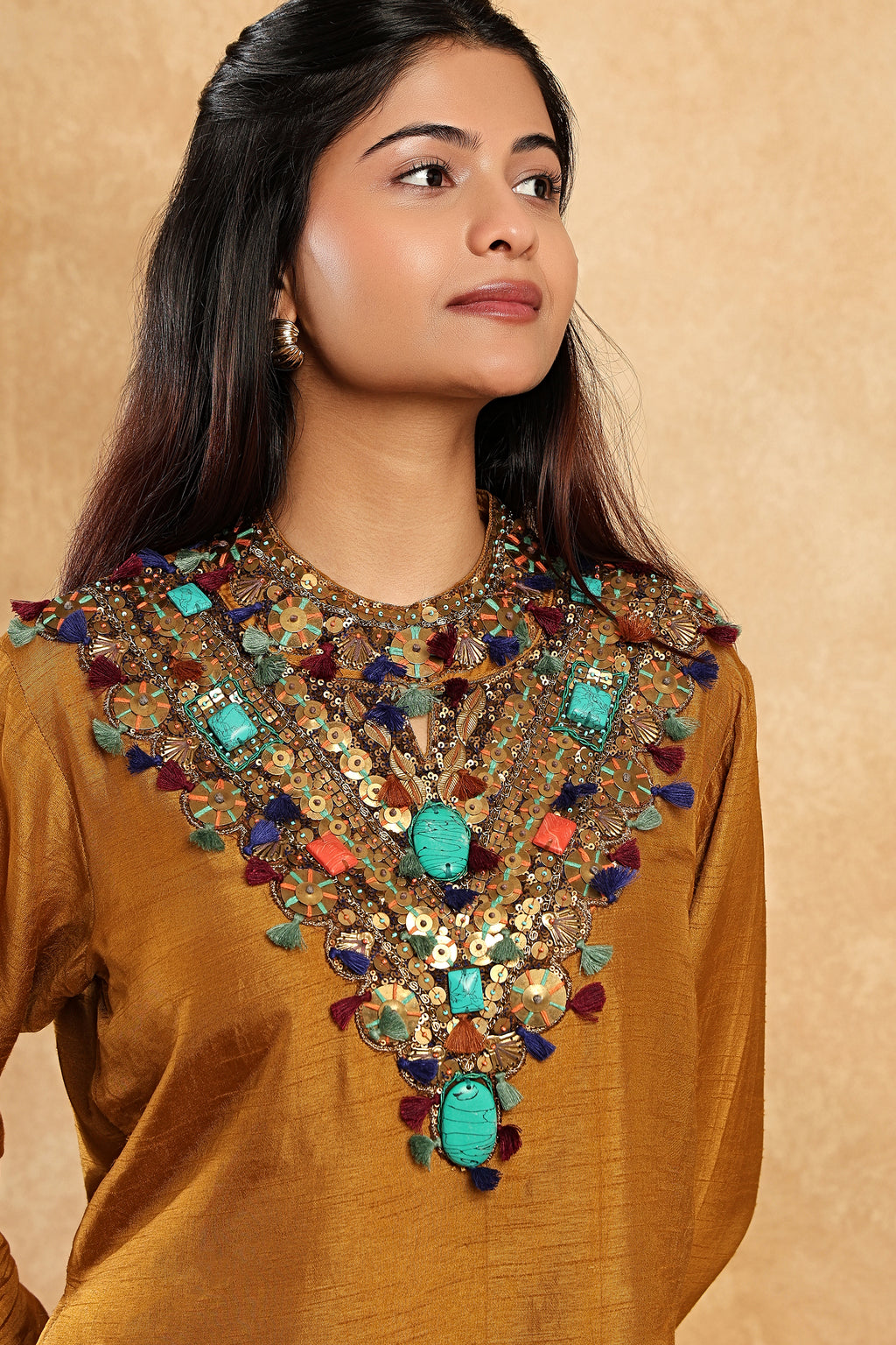 The 'Amaira' Stone & Metalwork Lehenga Set