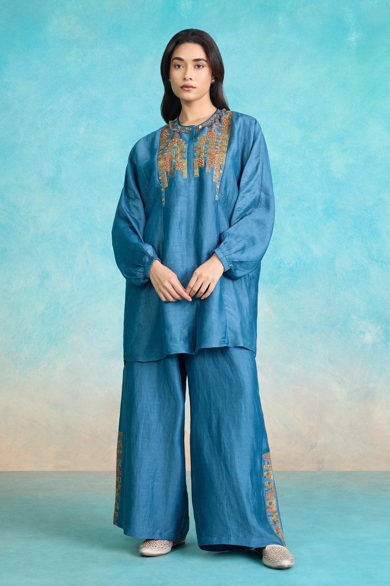 The 'Firoza' Azure Kurta-Pant Set