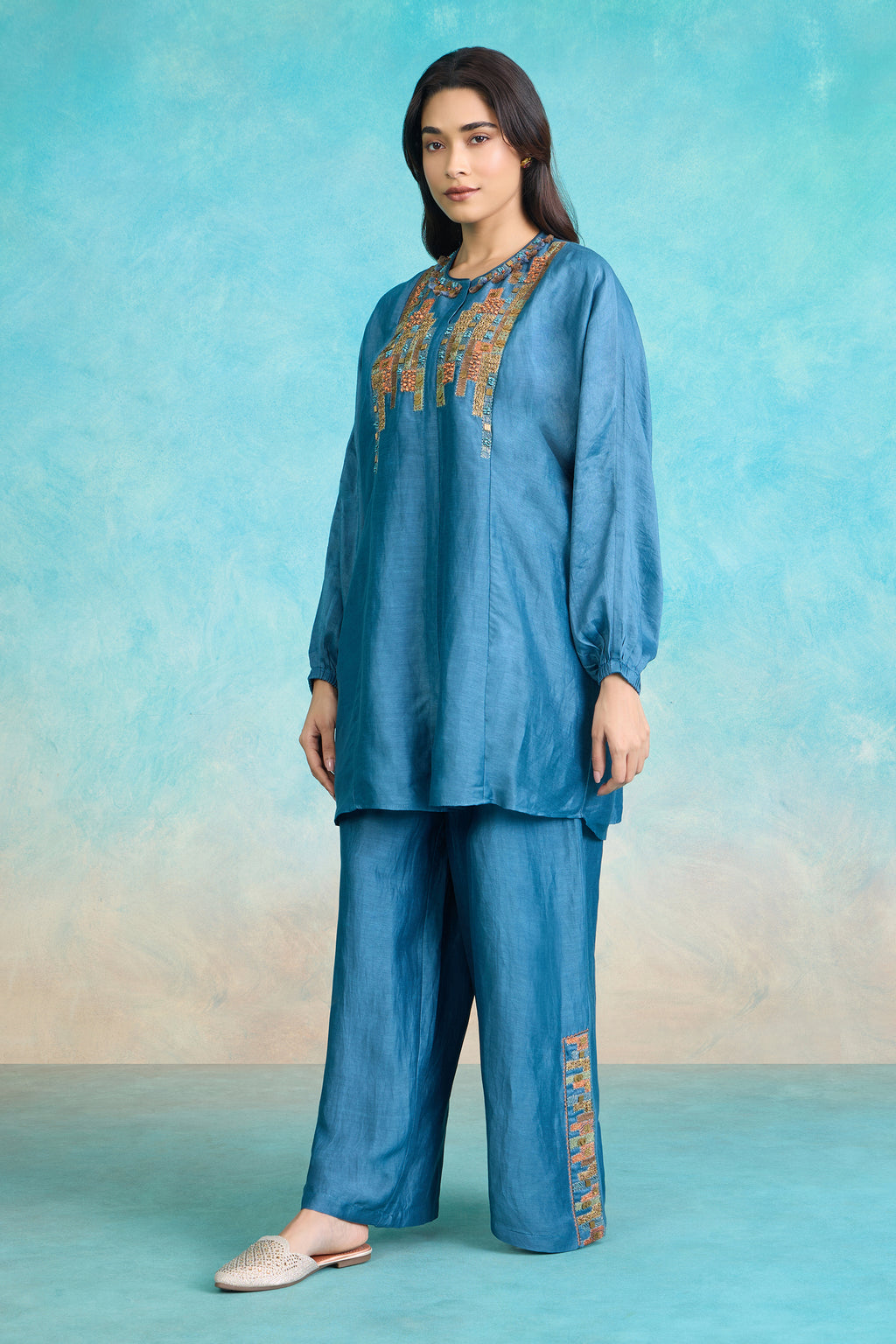 The 'Firoza' Azure Kurta-Pant Set