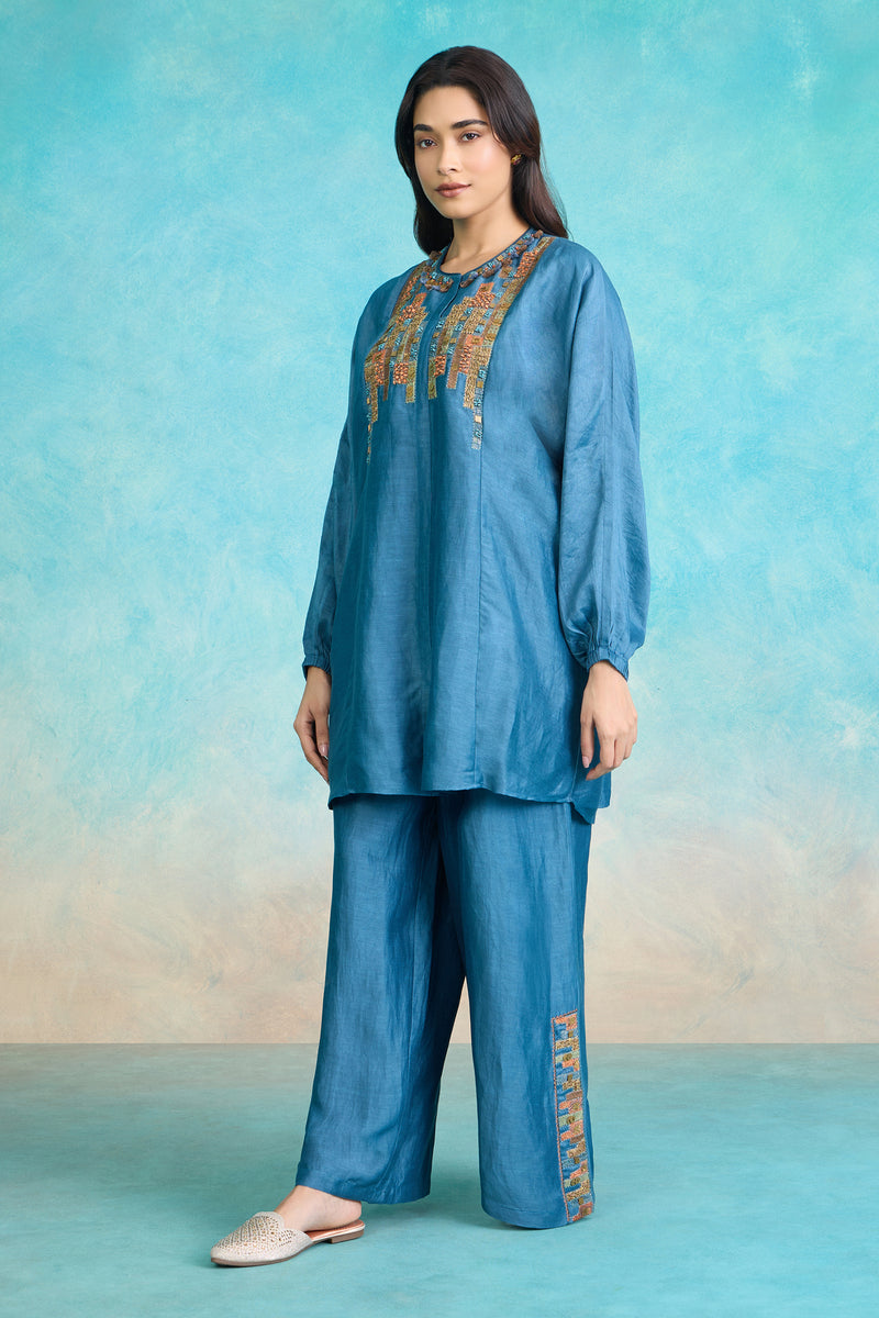 The 'Firoza' Azure Kurta-Pant Set