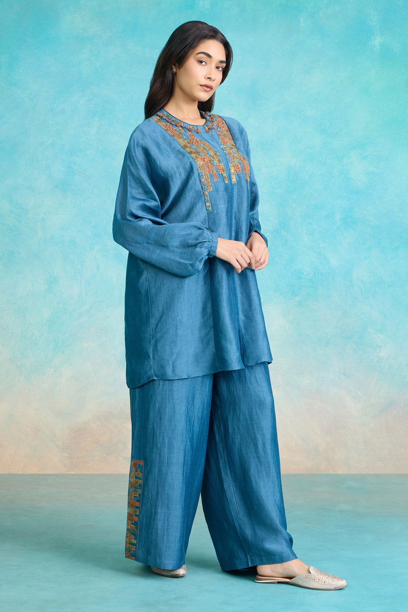 The 'Firoza' Azure Kurta-Pant Set