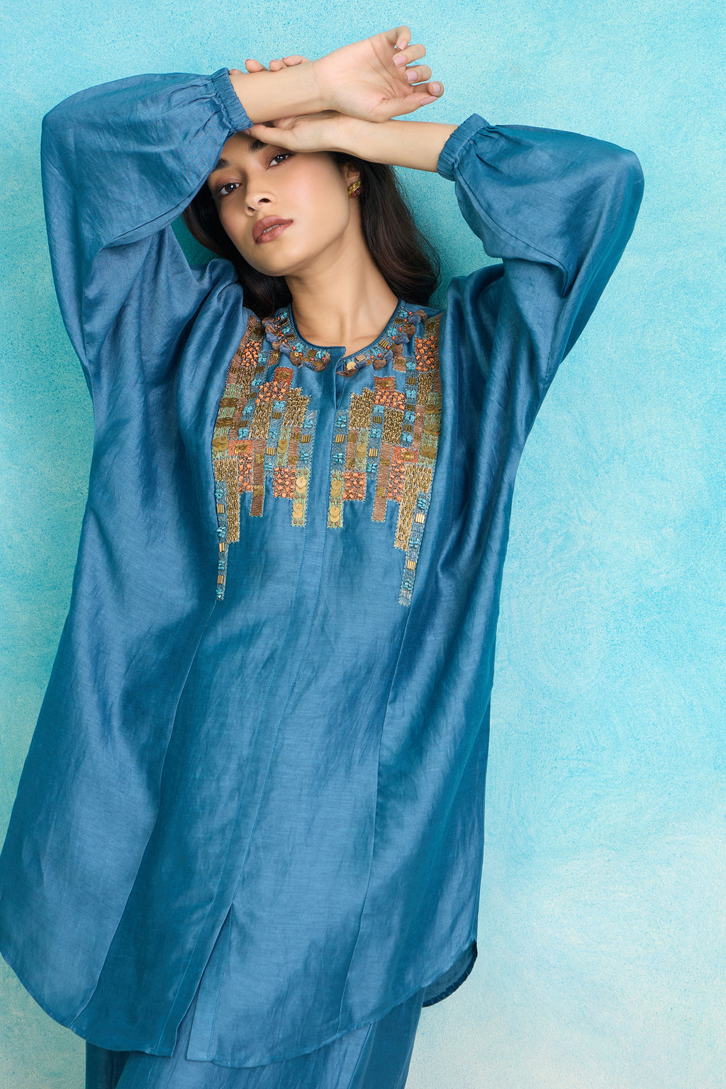 The 'Firoza' Azure Kurta-Pant Set