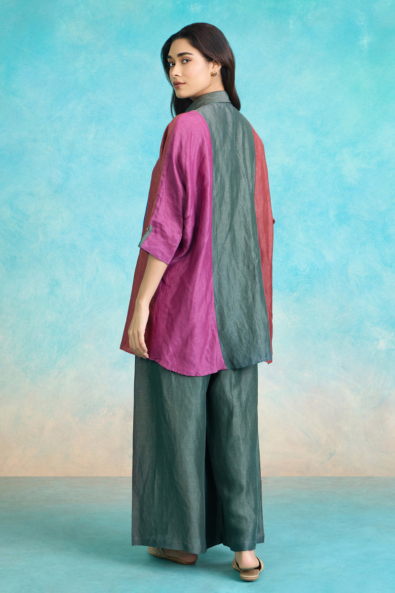 The 'Dhatu-Rang' Chromatic Shirt-Palazzo Set