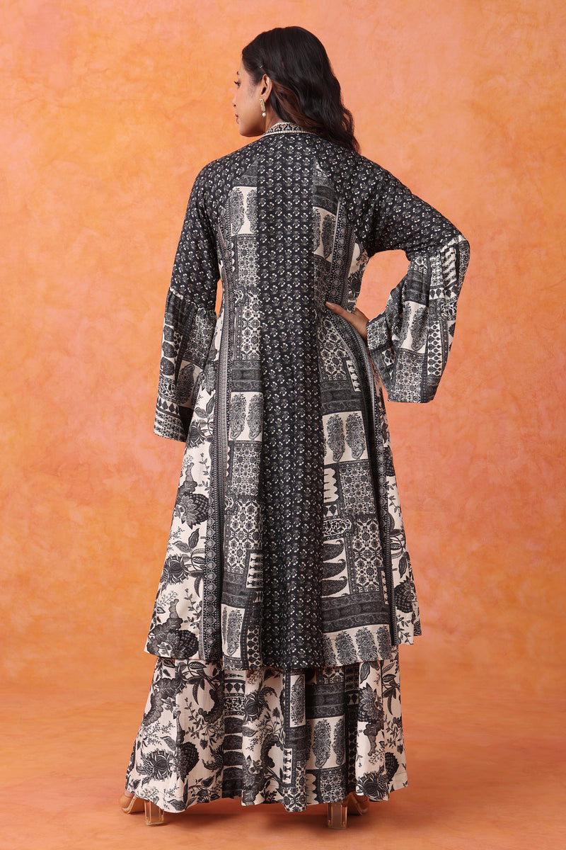 The 'Syaahi' Bell-Sleeve Kurta-Palazzo Set