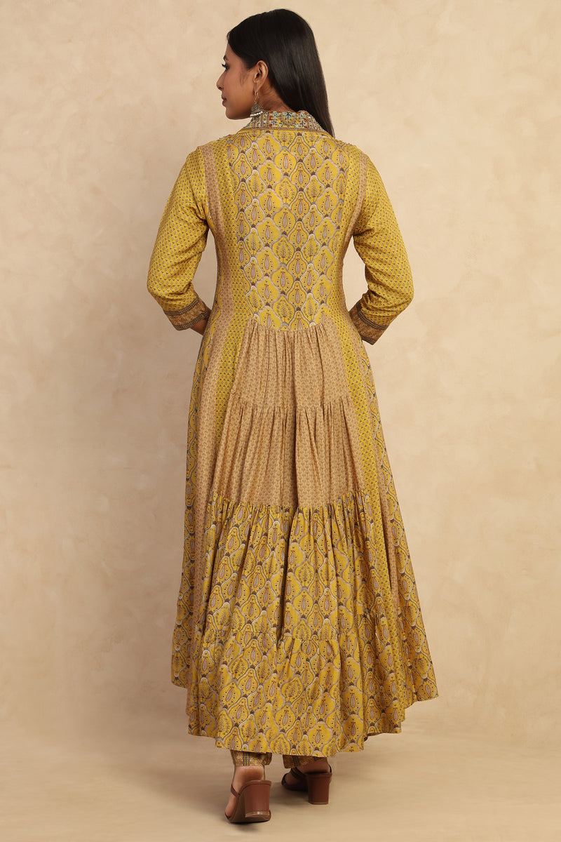 The 'Ambar' Tiered Anarkali-Palazzo Set