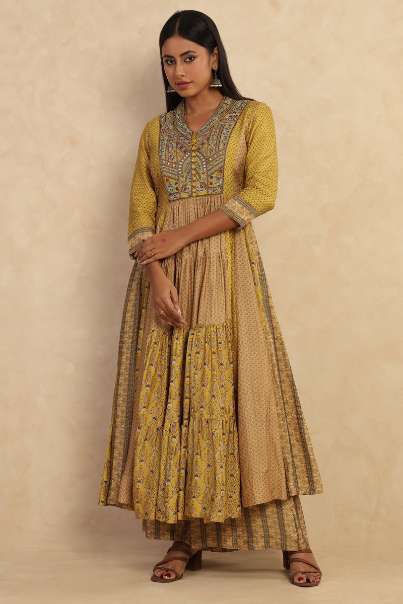The 'Ambar' Tiered Anarkali-Palazzo Set