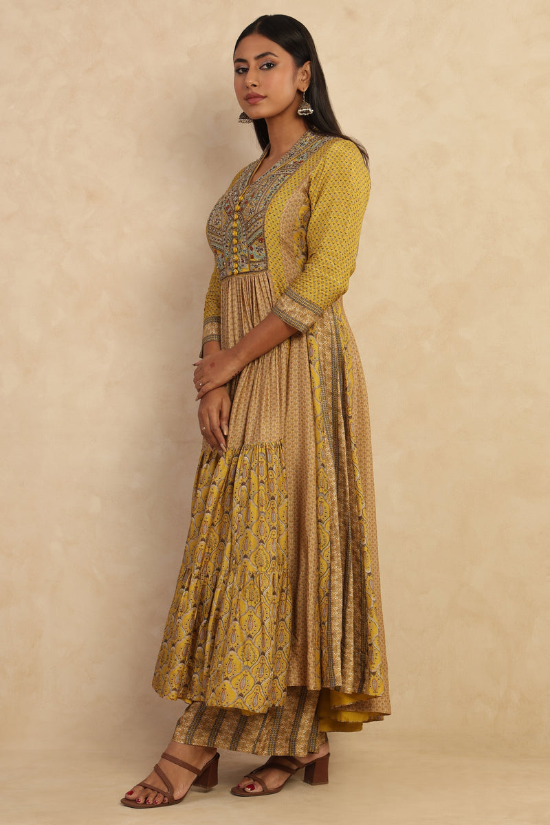 The 'Ambar' Tiered Anarkali-Palazzo Set