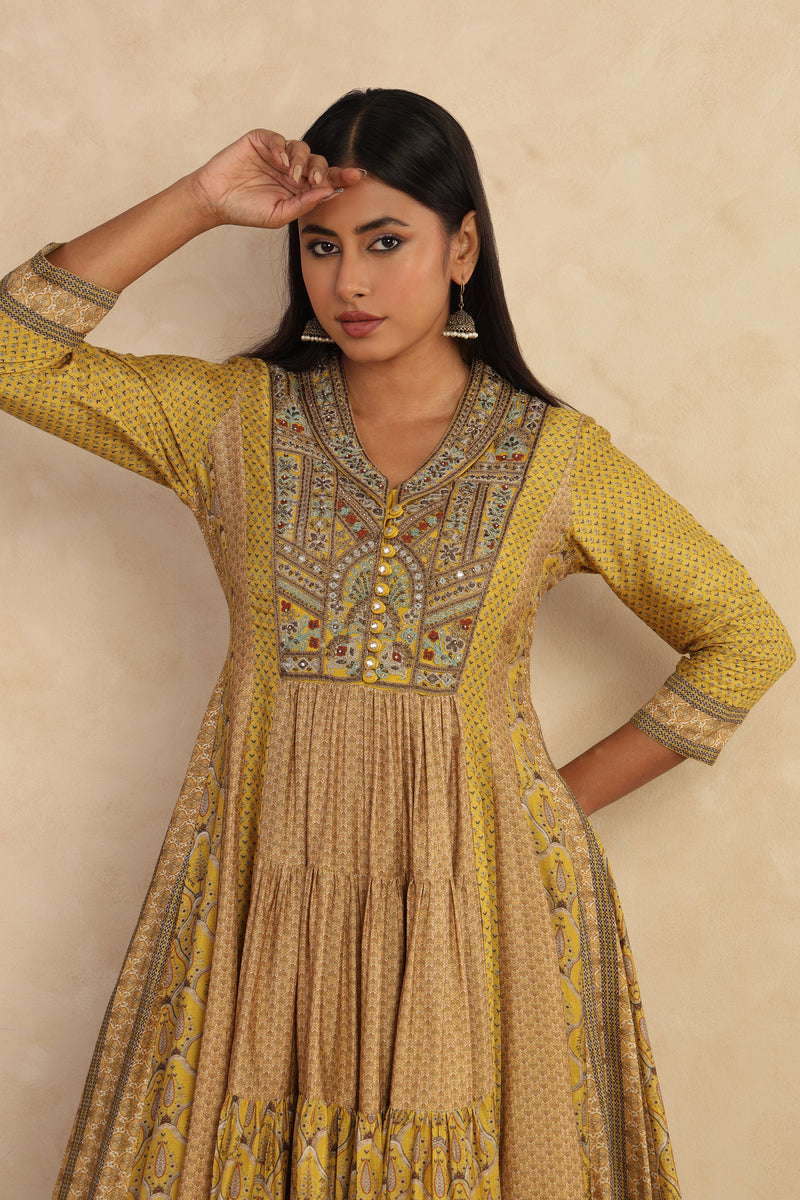 The 'Ambar' Tiered Anarkali-Palazzo Set